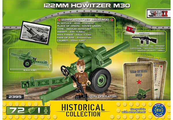 Achterkant van de Cobi 2395 bouwset World War II Historical Collection 122mm sovjet howtizer m30