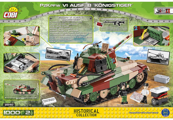 Achterkant van de Cobi 2540 bouwset World War II Historical Collection PzKpfw VI Ausf. B Konigstiger tank