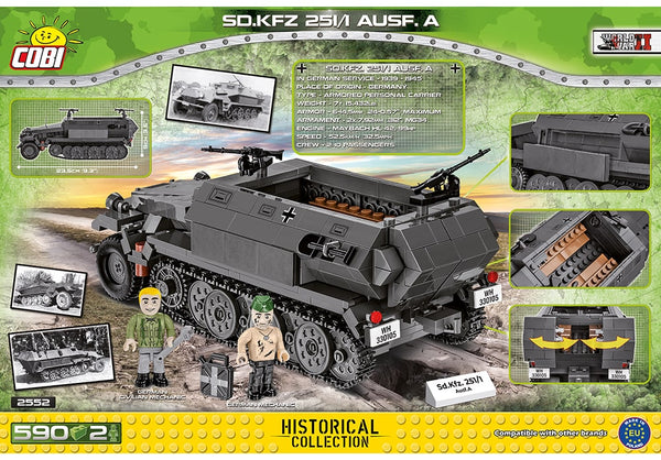 Achterkant van de Cobi 2552 bouwset World War II Historical Collection SD.KFZ 251/1 Ausf. A half-track