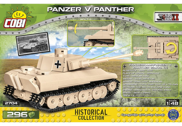Achterkant van de Cobi 2704 bouwset World War II Historical Collection Panzer V Panther tank