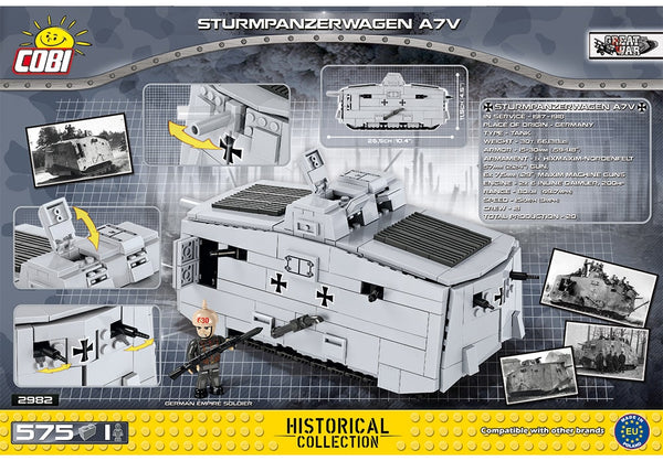 Achterkant van de Cobi 2982 bouwset Sturmpanzerwagen A7V Great War Collectie