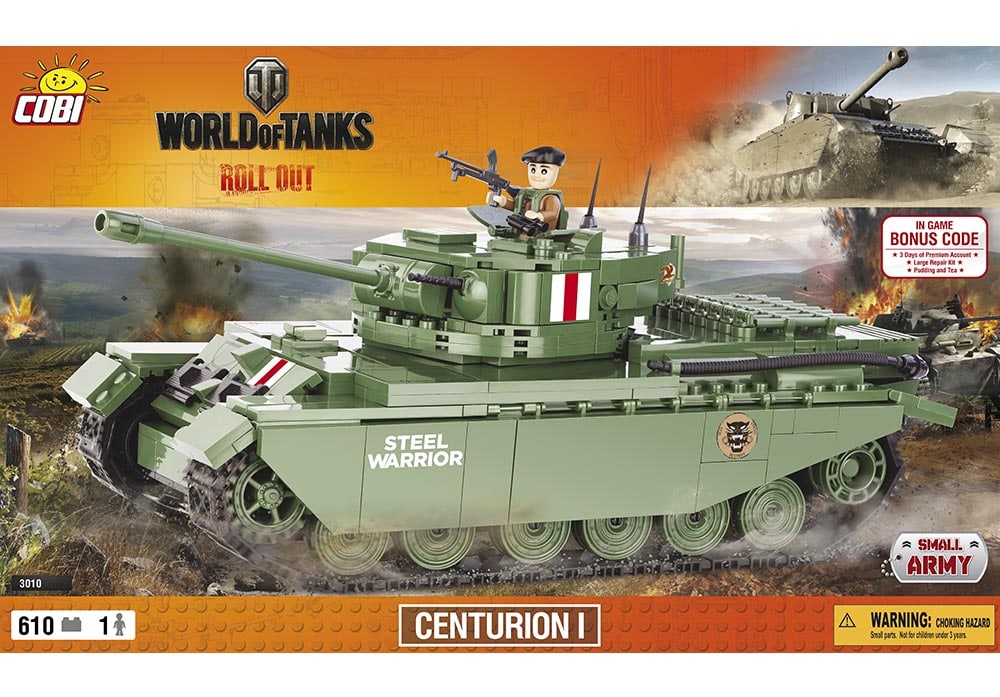 Voorkant van de Cobi 3010 bouwset world of tanks Centurion 1 tank