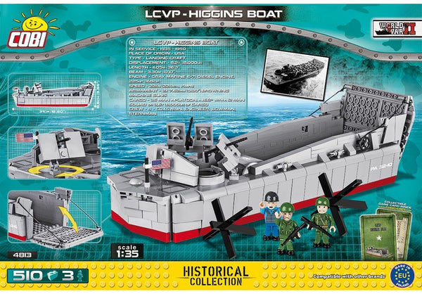 Achterkant van de Cobi 4813 bouwset historical collection world war 2 lcvp-higgins boat landingsvaartuig