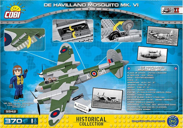 Achterkant van de Cobi 5542 bouwset De Havilland Mosquito MK. VI