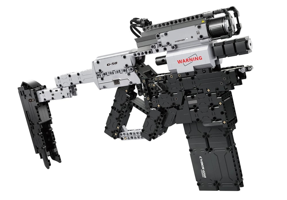 Zijaanzicht van Cyber G58 submachinegun van de CaDA bouwset C81051W Cyber G58 Block Gun Series