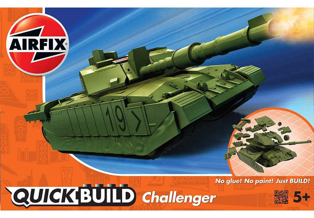 Voorkant van de Airfix J6022 bouwset Quickbuild Collectie Challenger tank