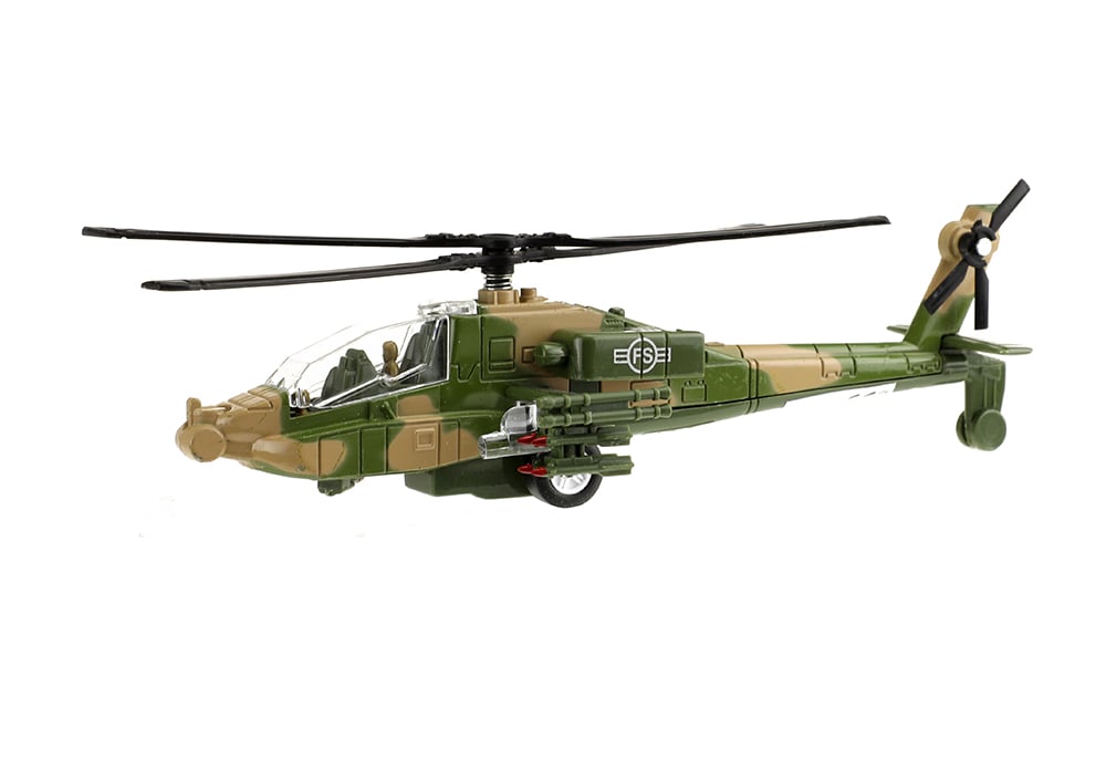 Toi-Toys Army militaire gevechtshelikopter 20cm met licht en geluid en groene camouflage