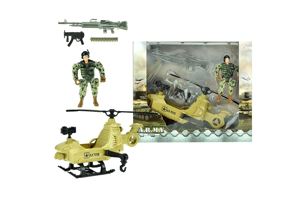 Toi-Toys Army militaire 5 delige speelset met helikopter, soldaat en accessoires