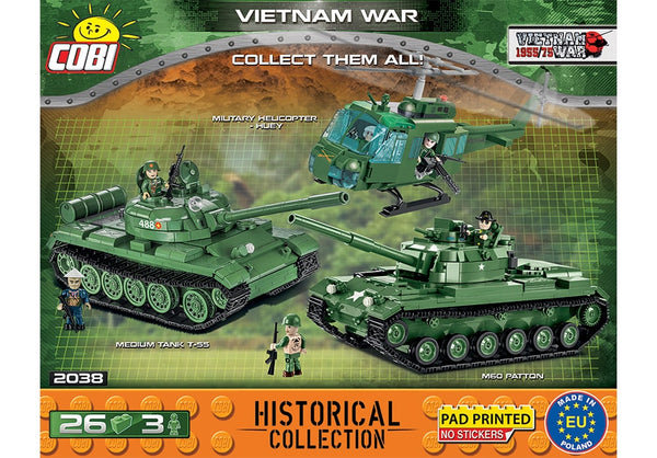 Achterkant van de Cobi 2038 bouwset Vietnam War met 3 figuren soldaten met accessoires
