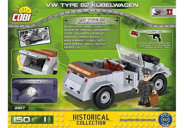 Achterkant van de Cobi 2187 bouwset Volkswagen Type 82 Kubelwagen