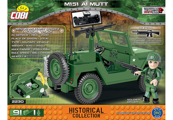 Achterkant van de Cobi 2230 bouwset M151 A1 MUTT jeep Vietnam War