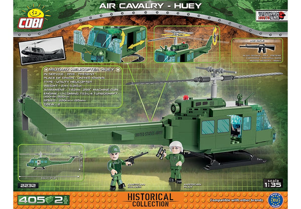 Achterkant van de Cobi 2232 bouwset Air Cavalry Huey helikopter 