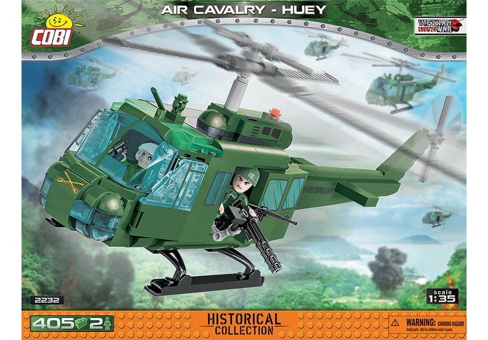 Voorkant van de Cobi 2232 bouwset Air Cavalry Huey helikopter 
