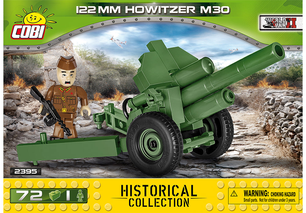 Voorkant van de Cobi 2395 bouwset World War II Historical Collection 122mm sovjet howtizer m30