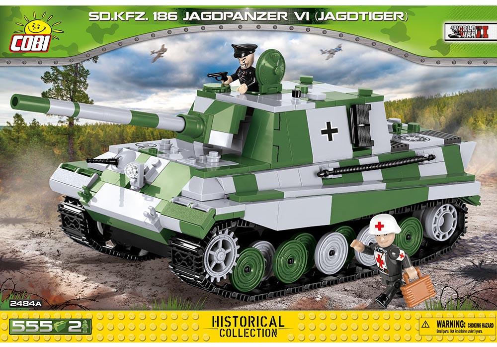 Voorkant van de Cobi 2484A bouwset historical collection world war 2 sd.kfz 186 jagdpanzer 6 jagdtiger tank