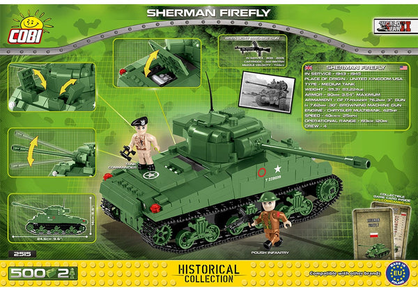 Achterkant van de Cobi 2515 bouwset World War II Historical Collection Britse Sherman Firefly tank