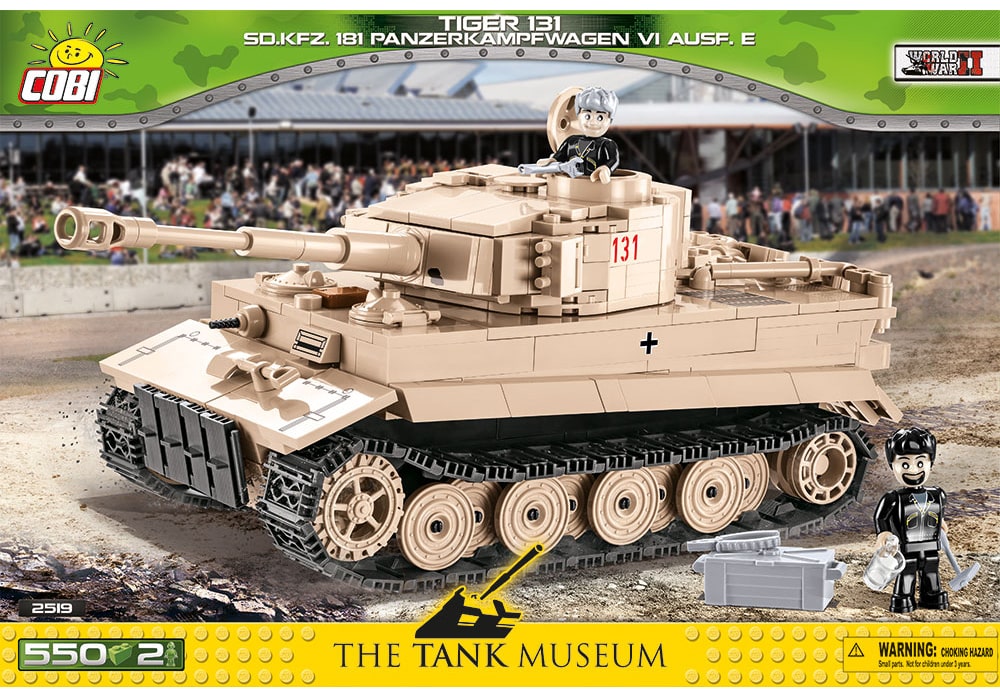 Voorkant van de Cobi 2519 bouwset World War II Historical Collection Tiger 131 tank SD.KFZ. 181 Panzerkampfwagen VI Ausf. E (Panzer 6)