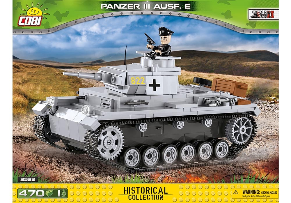 Voorkant van de Cobi 2523 bouwset World War II Historical Collection Panzer III Ausf. E tank