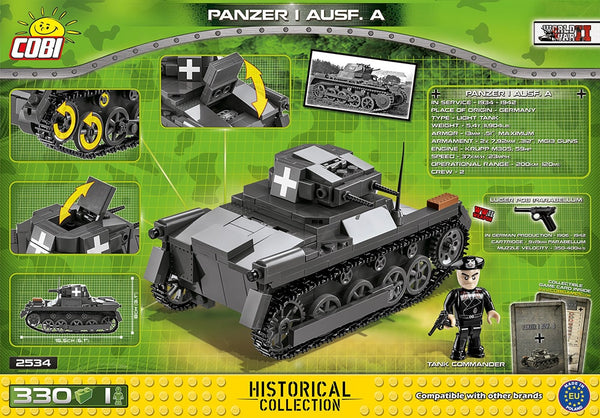Achterkant van de Cobi 2534 bouwset World War II Historical Collection Panzer I Ausf. A tank