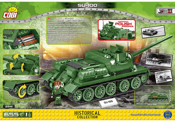 Achterkant van de Cobi 2541 bouwset World War II Historical Collection SU-100 tankjager