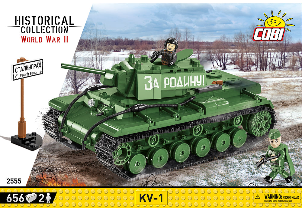 Voorkant van de Cobi 2555 bouwset KV-1 tank World War 2 Historical Collection legerspeelgoed