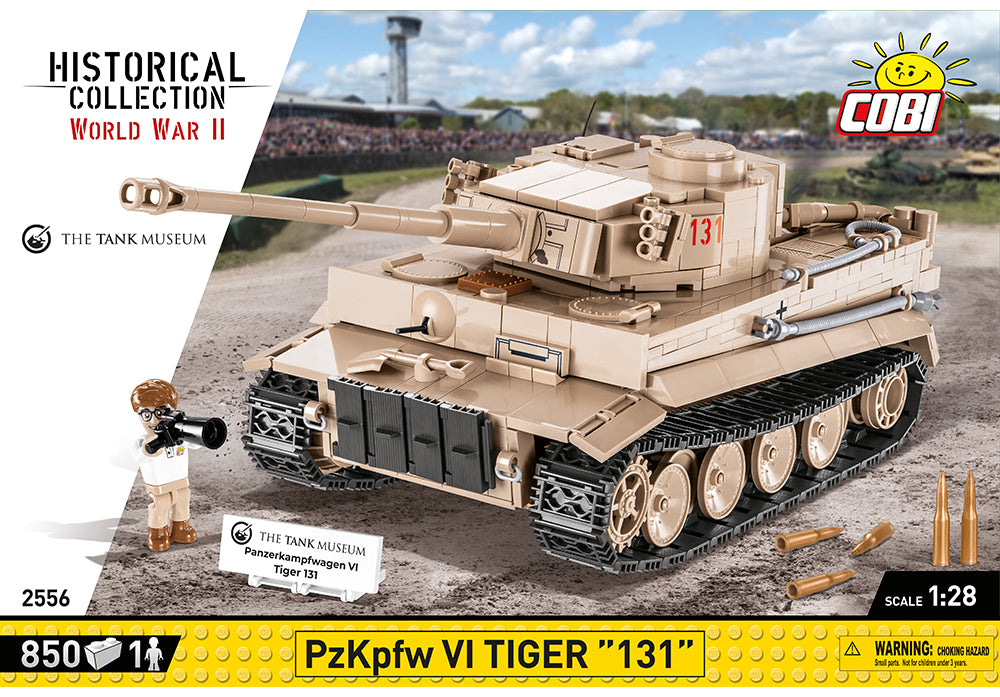 Voorkant van de Cobi 2556 bouwset Tiger 131 zware Duitse tank Historical Collection World War 2 legerspeelgoed