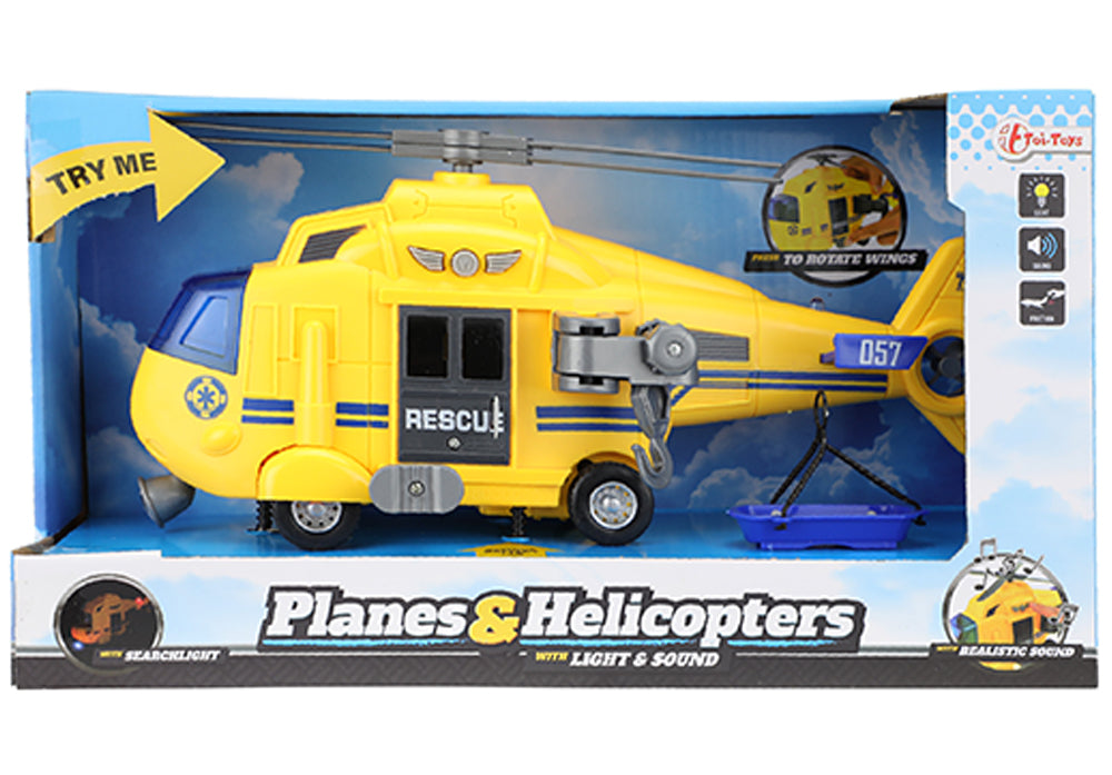 Voorkant van de toi-toys reddingshelikopter met licht en geluid
