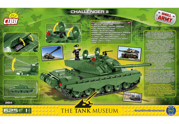 Achterkant van de Cobi 2614 bouwset small army collection Challenger II tank