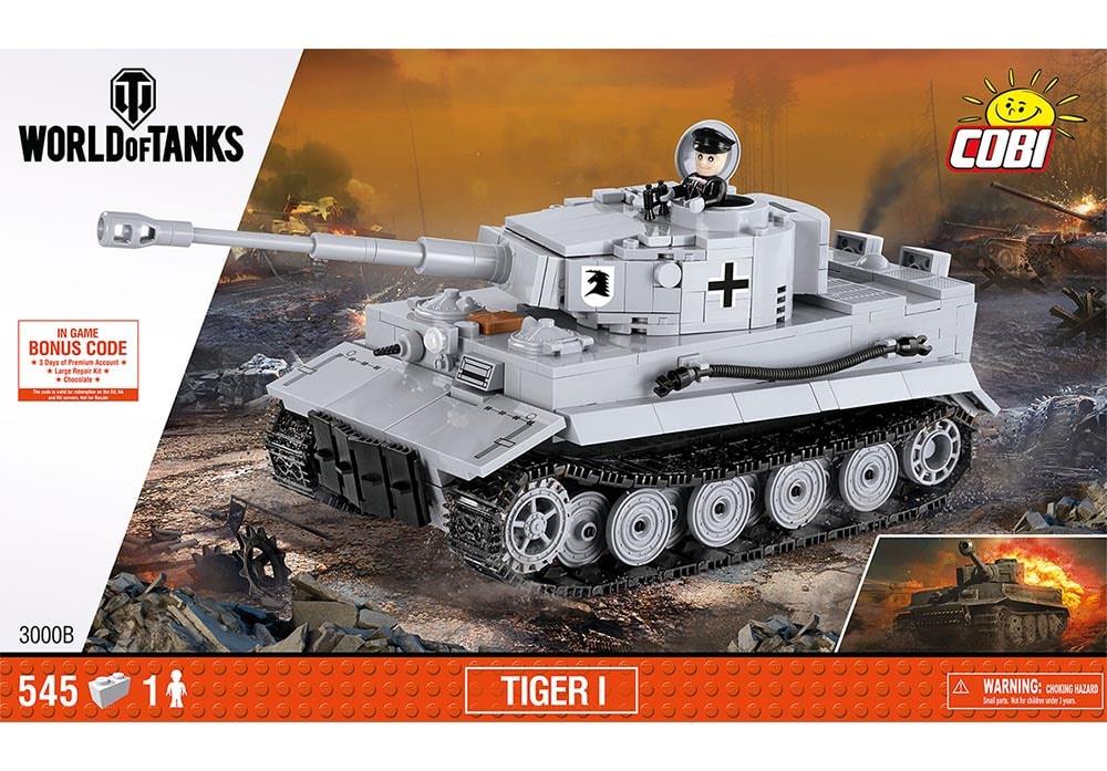 Voorkant van de Cobi 3000B bouwset world of tanks Tiger 1 tank