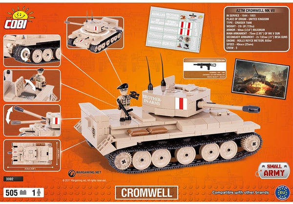 Achterkant van de Cobi 3002 bouwset world of tanks Cromwell tank
