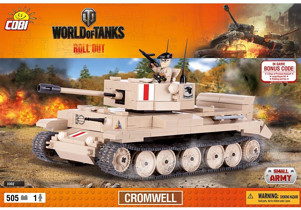 Voorkant van de Cobi 3002 bouwset world of tanks Cromwell tank