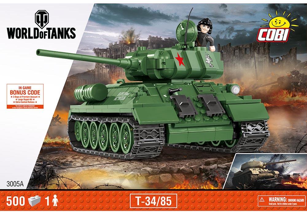 Voorkant van de Cobi 3005A bouwset world of tanks T-34-85 tank
