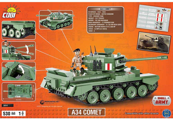 Achterkant van de Cobi 3014 bouwset world of tanks A34 Comet tank