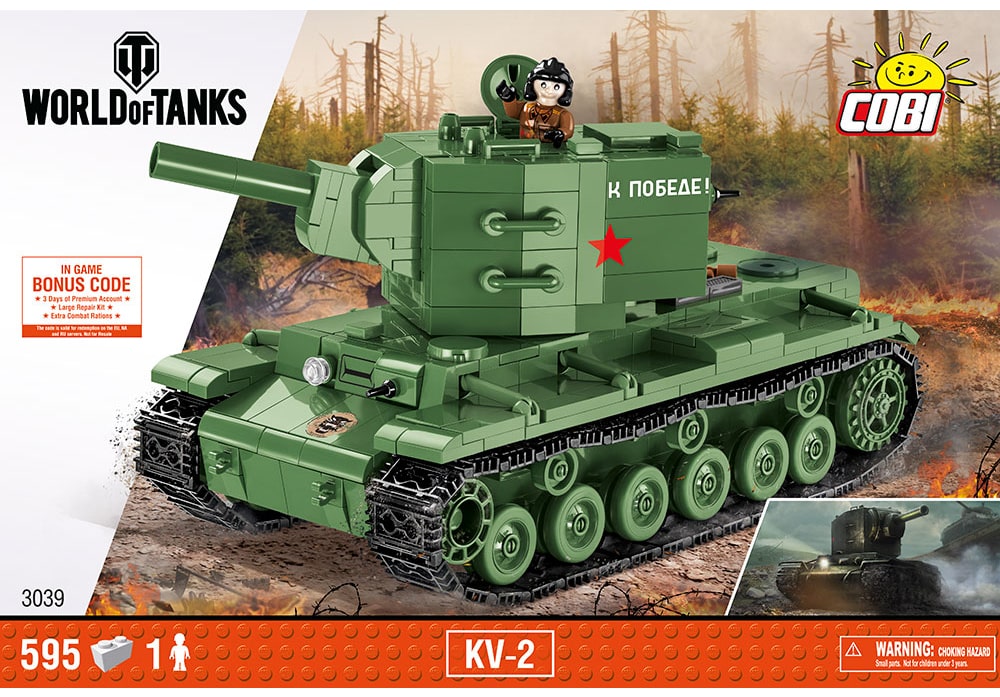 Voorkant van de Cobi 3039 KV-2 tank World of Tanks Collectie