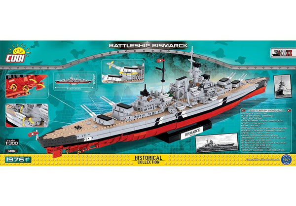 Achterkant van de Cobi 4810 bouwset historical collection world war 2 battleship bismarck