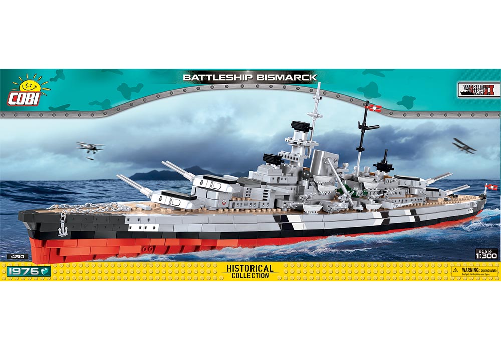 Voorkant van de Cobi 4810 bouwset historical collection world war 2 battleship bismarck