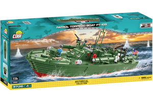 Voorkant 3D doos van de Cobi 4825 bouwset World War II Historical Collection Patrol Torpedo Boat PT-109