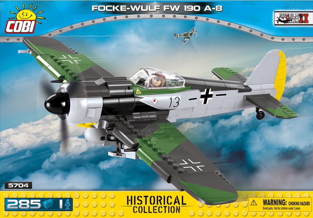 Voorkant van de Cobi 5704 bouwset World War II Historical Collection Focke-Wulf FW 190 A-8 jachtvliegtuig