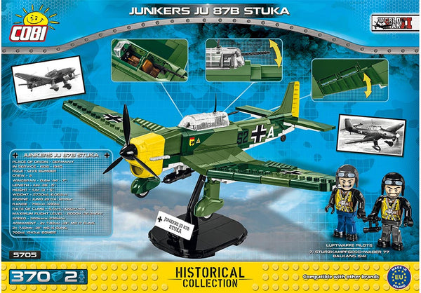 Achterkant van de Cobi 5705 bouwset World War II Historical Collection Junkers JU 87B Stuka duikbommenwerper