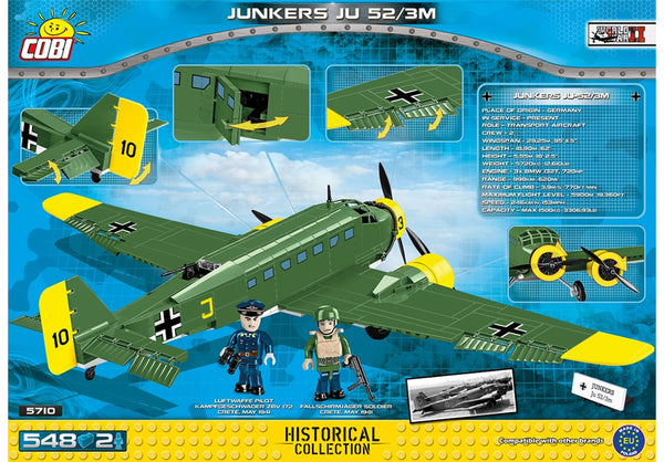 Achterkant van de Cobi 5710 bouwset World War II Historical Collection Junkers JU 52/3M transportvliegtuig