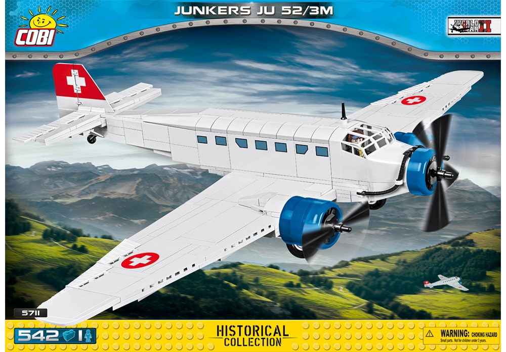 Voorkant van de Cobi 5711 bouwset World War II Historical Collection Junkers JU 52/3M transportvliegtuig