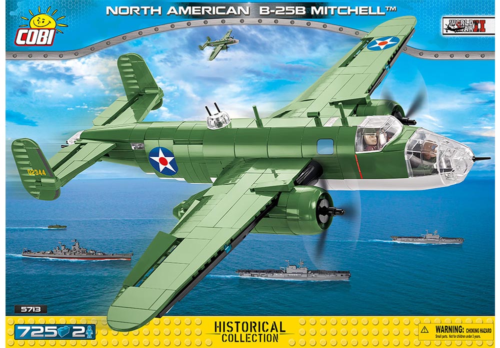 Voorkant van de Cobi 5713 bouwset World War II Historical Collection North American B-25B Mitchell bommenwerper