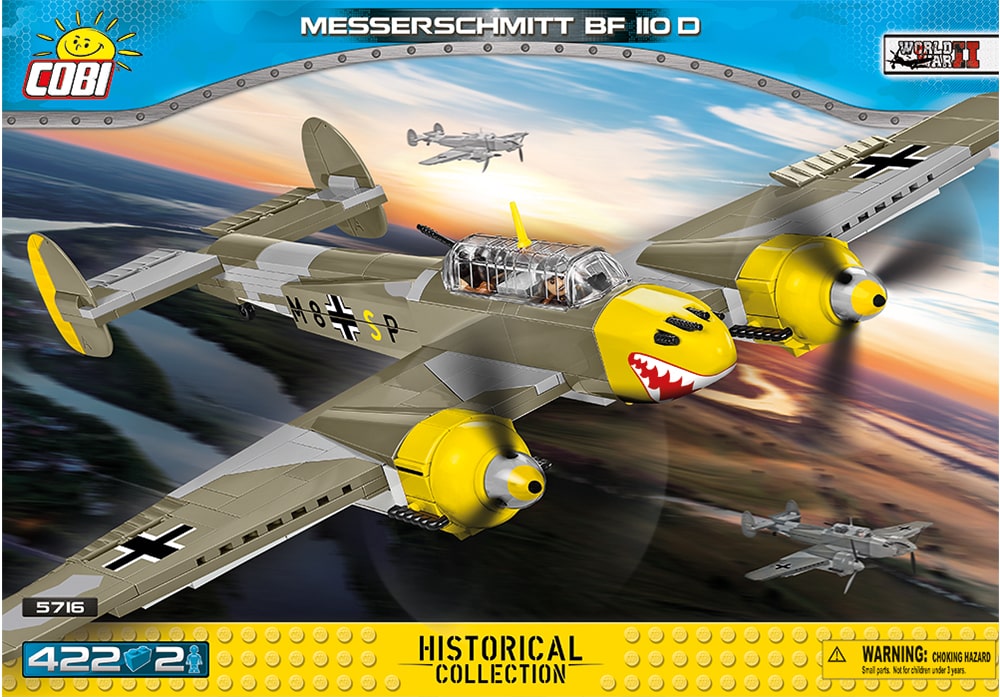Voorkant van de Cobi 5716 World War 2 historical collection messerschmitt bf 110 D vliegtuig