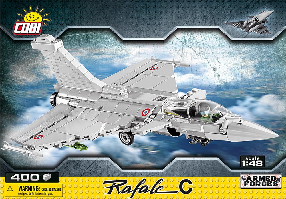 Voorkant van de Cobi 5802 bouwset Armed Forces Collection Rafale C straaljager