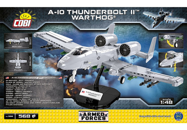 Achterkant van de Cobi 5812 bouwset Armed Forces Collection A-10 Thunderbolt II Warthog gevechtsvliegtuig