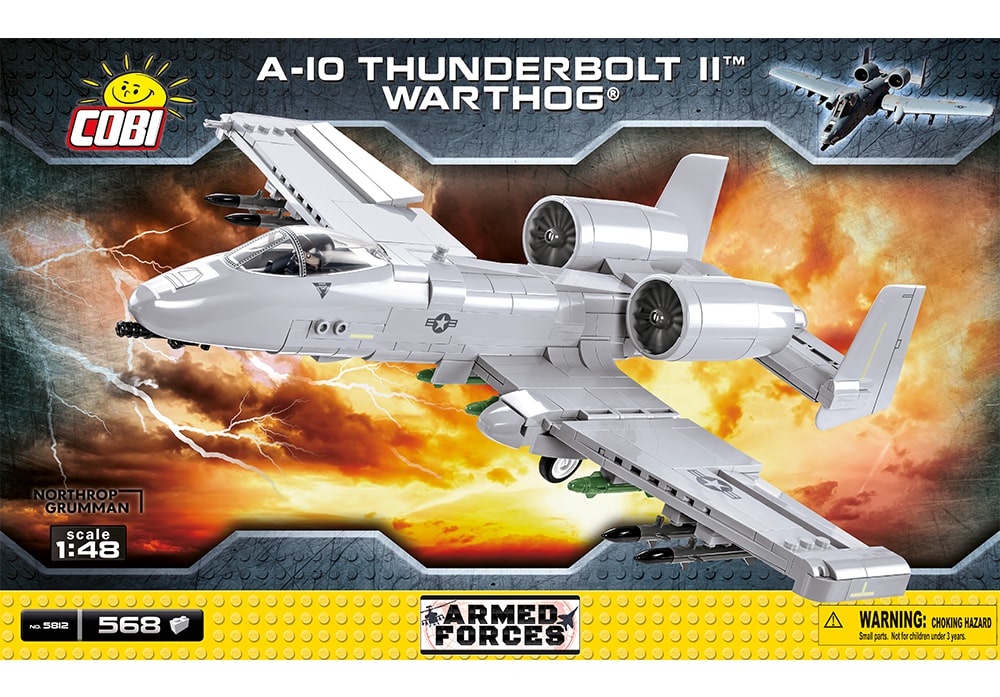 Voorkant van de Cobi 5812 bouwset Armed Forces Collection A-10 Thunderbolt II Warthog gevechtsvliegtuig