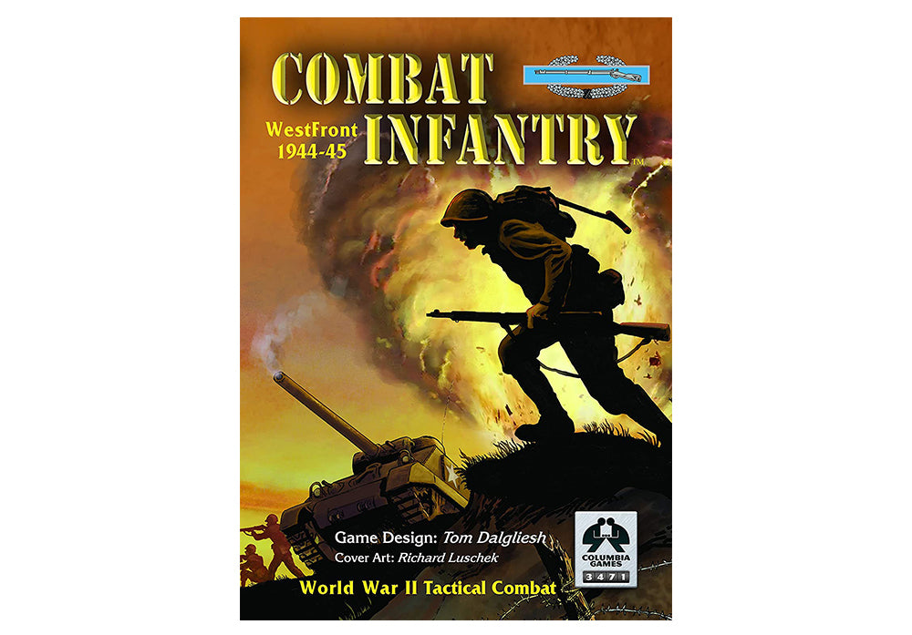Voorkant van de doos van het tactische block wargame bordspel combat infantry westfront 1944-45 van Columbia Games (2017)