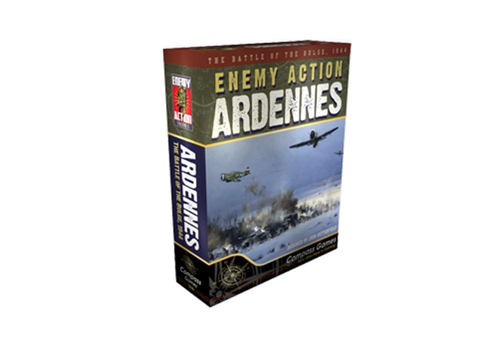 Voorkant van de doos van het bordspel Enemy Action Ardennes bordspel van Compass Games