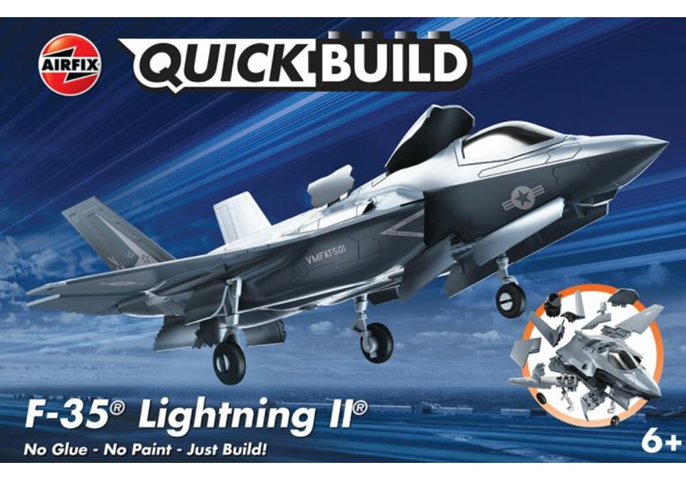 Voorkant van de Airfix QuickBuild F-35 Lightning II mulltirole straaljager J6040