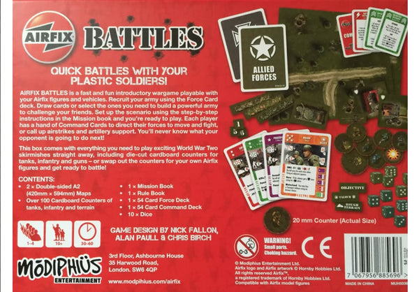 Achterkant van de Airfix Battles The Introductory Wargame bordspel MUH50360 
